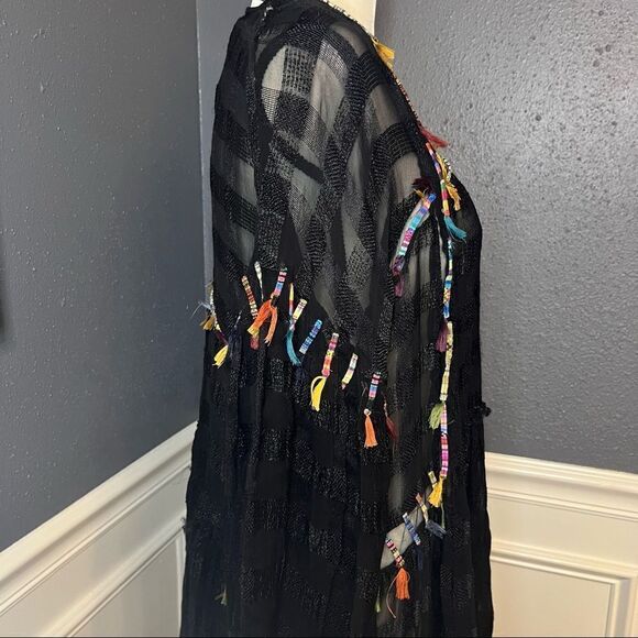 Zara Artsy Embroidered Button Front Kimono Duster - Picture 9 of 16